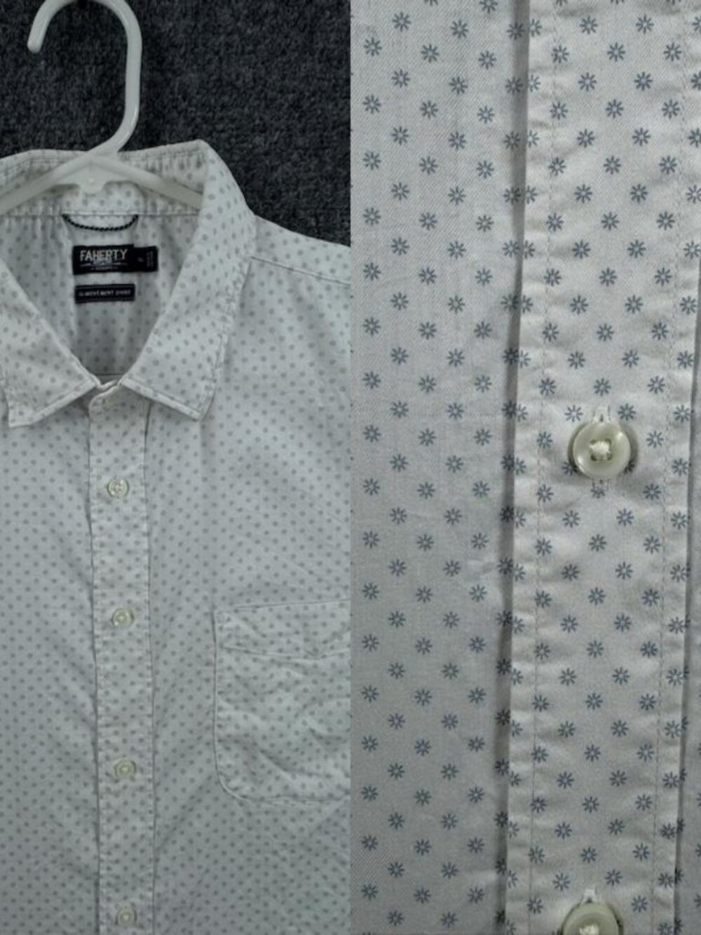 Faherty Reserve Movement Shirt Lightweight Cotton Nylon Lyocell XL White Blue